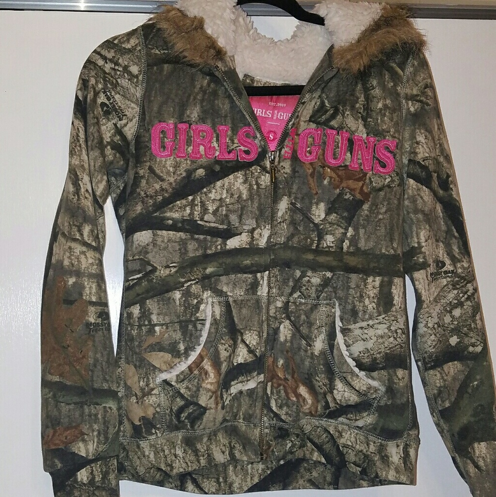 Girls with guns camouflage hoodie jacket size sml